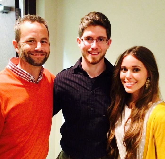 Kirk Cameron with Ben Seewald and Jessa Duggar at their rehearsal dinner.
