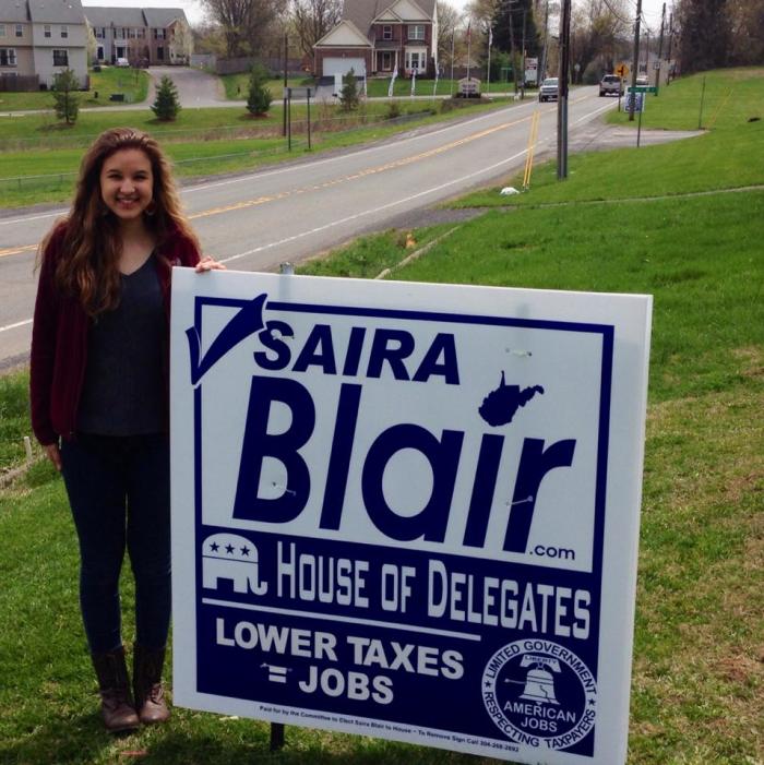 Saira Blair, 18, made history on November 4, 2014, by becoming West Virginia's youngest Republican lawmaker.