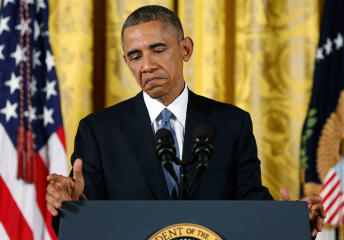 U.S. President Barack Obama gestures during a a news conference in the East Room of the White House in Washington, November 5, 2014. The president addressed reporters one day after Republicans seized control of the U.S. Senate and captured their biggest majority in the House of Representatives in more than 60 years.