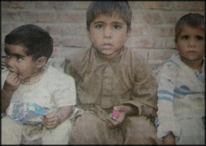 The orphaned children of Christian couple Shehzad and Shamah Masih who were killed for allegedly desecrating the Quran in Pakistan, November 2014.