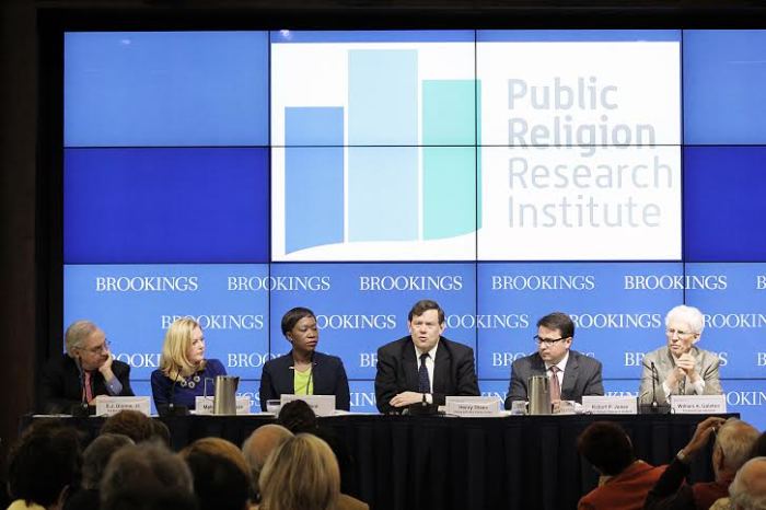 Panelists speaking at the Brookings Institute release of the Public Religion Research Institute Post-Election American Values Survey in Washington D.C. on Nov. 12, 2014.