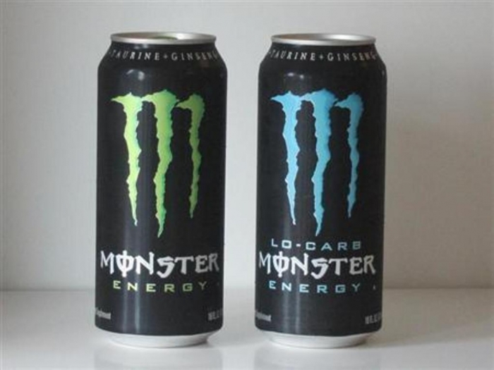 Two cans of Monster Energy drink are pictured in this photo-illustration shot in Los Angeles, California, October 22,2012.
