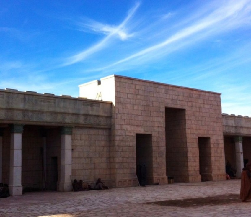 Clouds above "A.D" set.