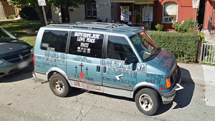 Peter Wald's van can be seen in this photo taken on Google maps in 2011. The 51-year-old's body was found in his Hamilton home last year. On Monday, Wald's wife, Kaley, pleaded guilty on Coroner's Act charges of failing to notify police or the coroner that her husband had died from an illness that wasn't being treated.