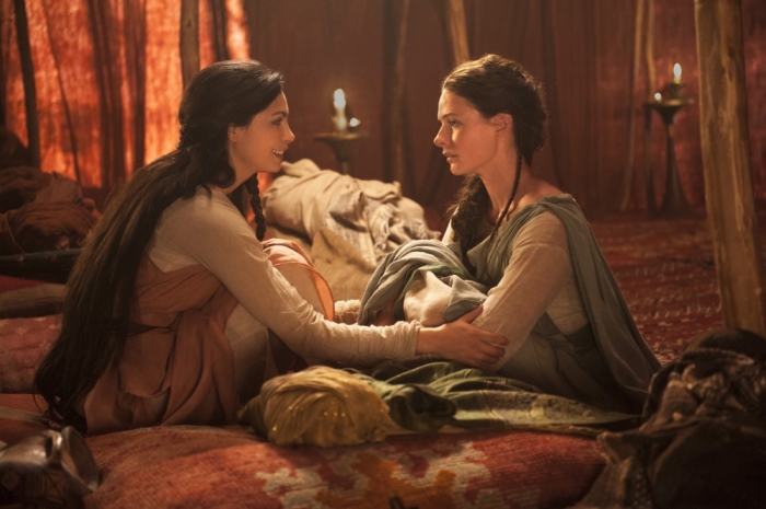 (L to R) Morena Baccarin ('Rachel') and Rebecca Ferguson ('Dinah') star in the all-new Lifetime miniseries, The Red Tent. Part-One premieres Sunday, December 7, at 9pm ET/PT followed by Part-Two on Monday, December 8, at 9pm ET/PT on Lifetime.