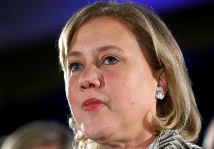 Democratic Senator Mary Landrieu reacts while delivering a concession speech after the results of the U.S. Senate race in Louisiana during a runoff in New Orleans, Louisiana, December 6, 2014. Landrieu conceded defeat to Republican challenger Bill Cassidy in a runoff election on Saturday, a result expanding the Republican majority in the U.S. Senate at the expense of one of the chamber's last remaining southern Democrats.