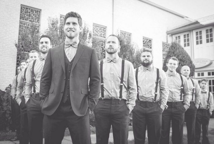 Ben Seewald and groomsmen in a newly released wedding photo.