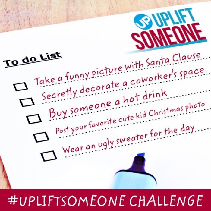 The #UpliftSomeone Challenge logo.