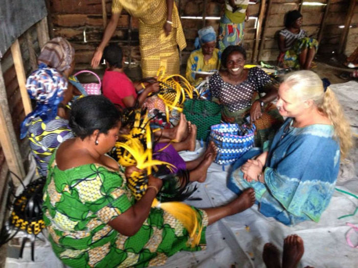 PCUSA missionary co-worker Christi Boyd visits with survivors of rape in Goma, Congo, as seen in this Nov. 2014 photo.