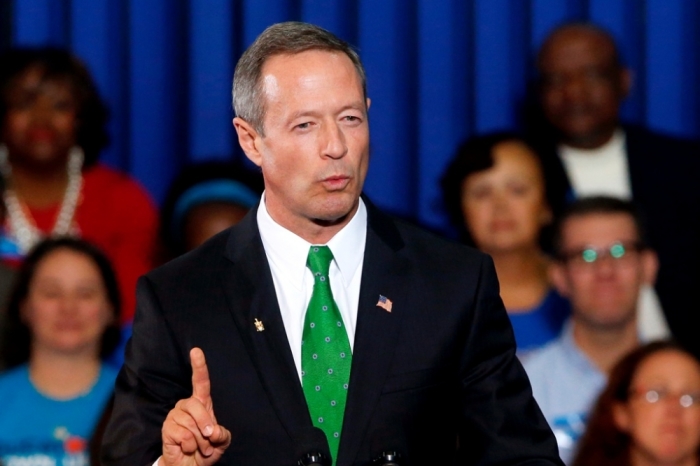 Maryland Governor Martin O'Malley speaks at a campaign rally for Lieutenant Governor Anthony Brown, Democratic nominee for Maryland governor, at the University of Maryland in College Park, Maryland, October 30, 2014.