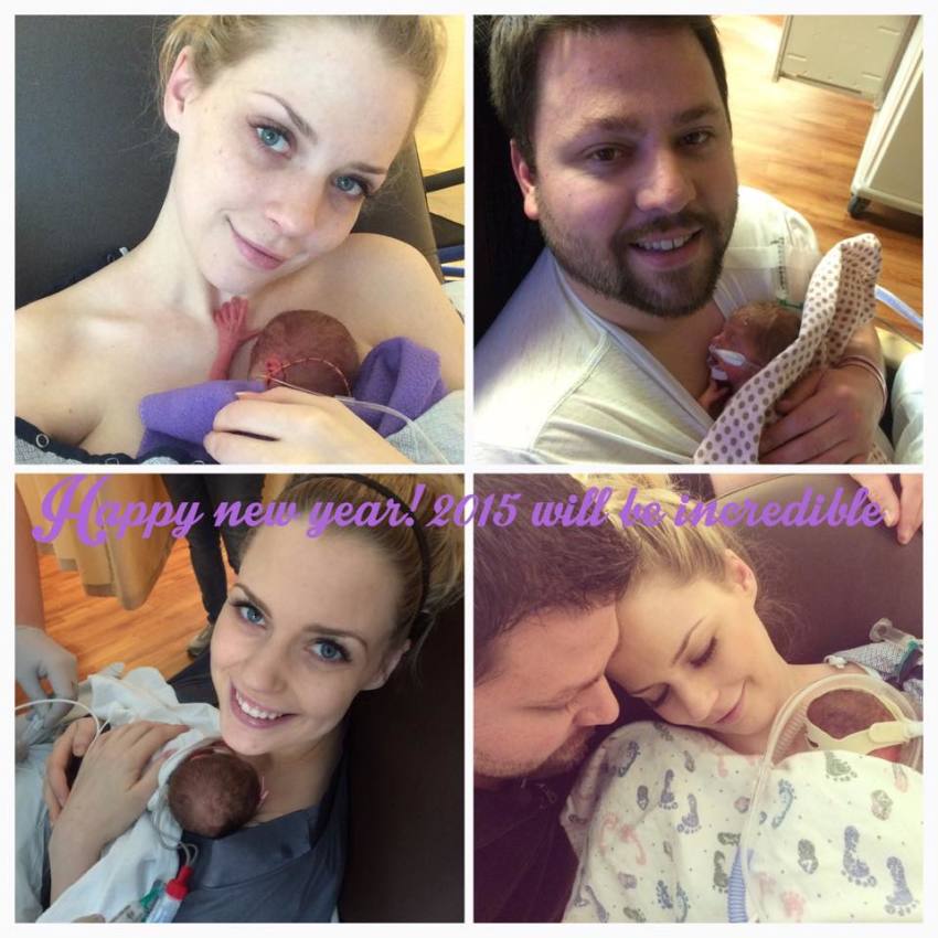 Ashley and Tyson Gardner with their four baby girls.