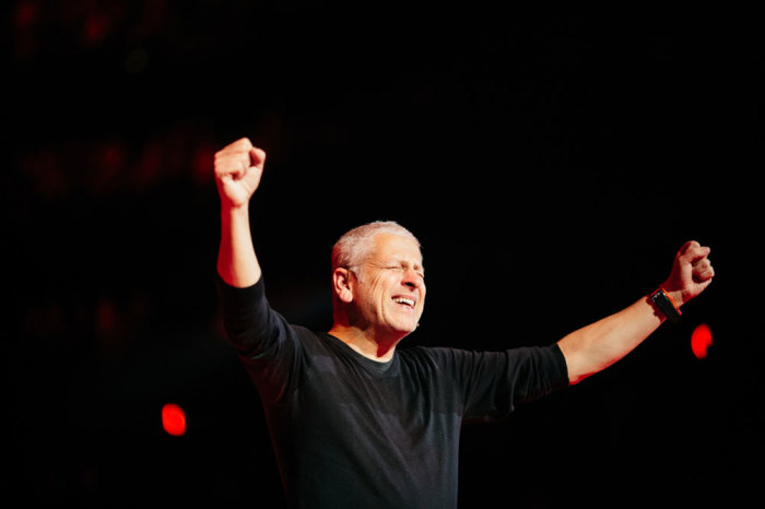 Louie Giglio, founder of the Passion movement and pastor of Passion City Church in Atlanta, spoke at the Passion Conference 2015 in Atlanta, Georgia, on Friday, January 2, 2015.