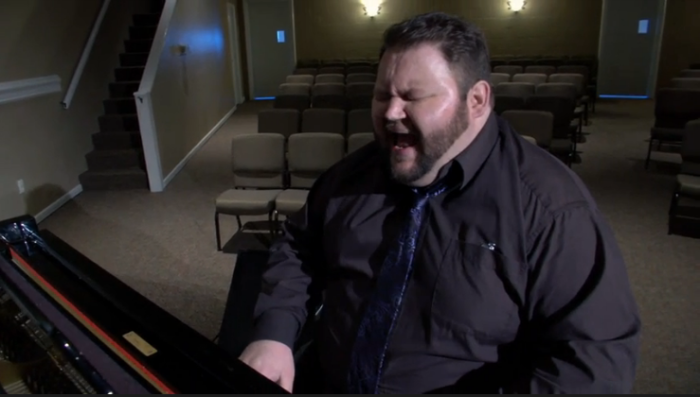 Tim Fugatt, music director at Valley View Church of God in Sylacauga, Ala.,plays the piano.