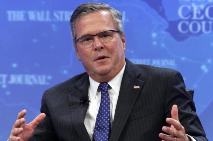 Former Florida governor Jeb Bush (R-FL) addresses the Wall Street Journal CEO Council in Washington December 1, 2014.