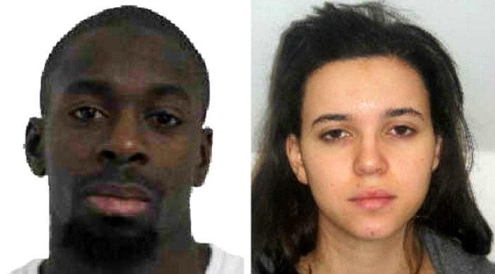 Suspects Amedy Coulibaly and Hayat Boumeddiene in this police handout.