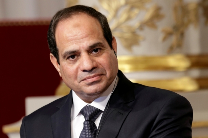 Egyptian President Abdel Fattah al-Sisi delivers a statement following a meeting with French President Francois Hollande at the Elysee Palace in Paris, November 26, 2014.