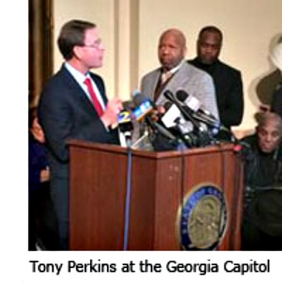 FRC's Tony Perkins holds a press conference at the Georgia State Capitol to discuss the firing of Atlanta's Fire Chief for his Christian beliefs.