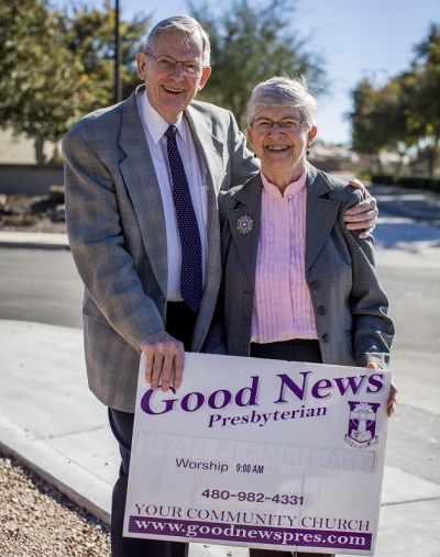 Pastor Clyde Reed and his wife, Ann, who oversee the Good News Community Church in Gilbert, Arizona.