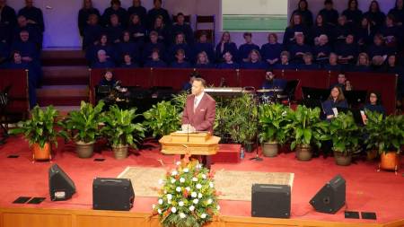Ousted Atlanta Fire Chief Kelvin Cochran speaks at Abilene Baptist Church in Augusta, Georgia, on January 18, 2015.