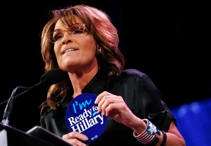 Former Governor of Alaska Sarah Palin speaks at the Freedom Summit in Des Moines, Iowa, January 24, 2015.
