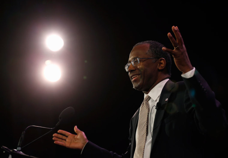 Dr. Ben Carson speaks at the Freedom Summit in Des Moines, Iowa, January 24, 2015.