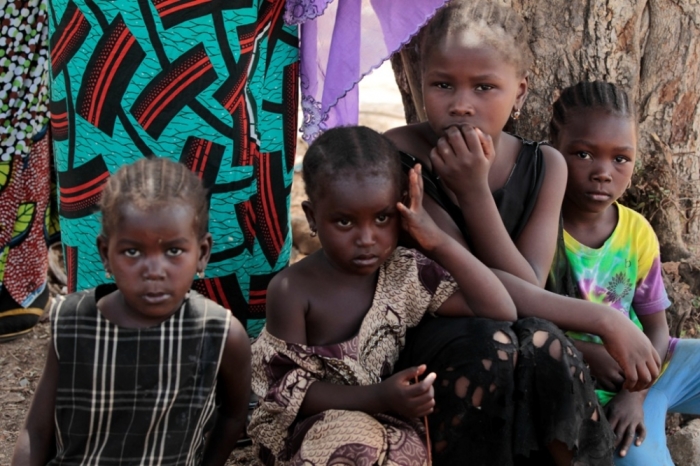 Children are seen at a camp for displaced people fleeing violence from Gulak, a border town in the north of Adamawa state which was attacked by Boko Haram militants in September 2014, January 31, 2015. The African Union has endorsed a West African plan to set up a regional task force of 7,500 to fight Islamist Boko Haram militants, a senior official said on Thursday, a vital step toward securing U.N. Security Council backing.