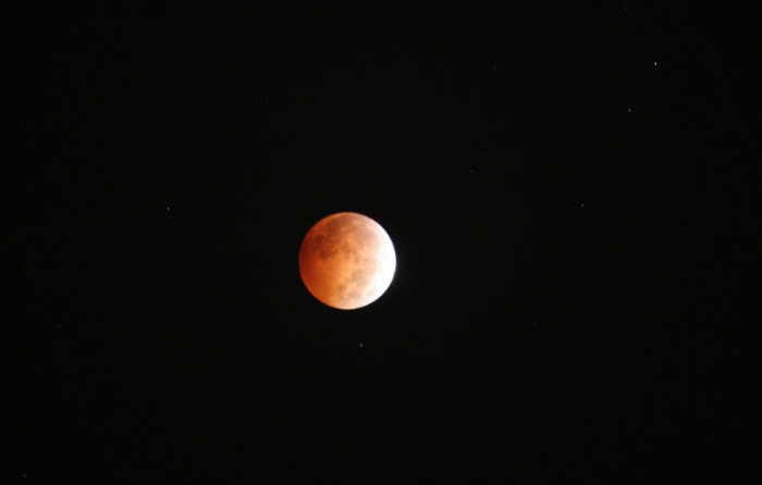 A lunar eclipse, or blood moon, is seen on Oct. 8, 2014.