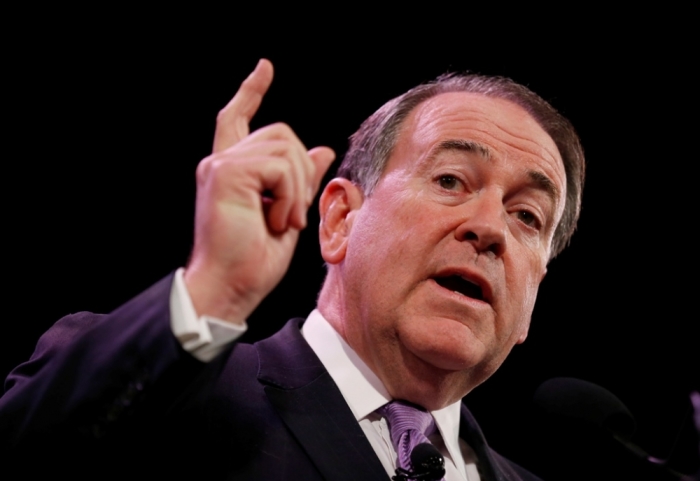Former Governor of Arkansas Mike Huckabee speaks at the Freedom Summit in Des Moines, Iowa, January 24, 2015.