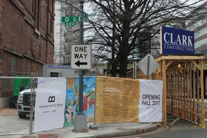 The construction site for the Museum of the Bible, a Washington, D.C.-based museum scheduled to be completed by November 2017.