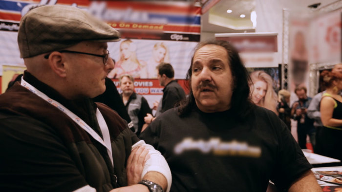 Producer Guy Noland interviewing former porn star Ron Jeremy.