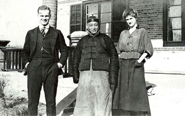 American missionary doctor L. Nelson Bell and his wife in Huai'an, China in early 20th century. Nelson Bell was a Presbyterian medical missionary and the father of Ruth Graham, the wife of evangelist Billy Graham, and great-grandfather of Will Graham.