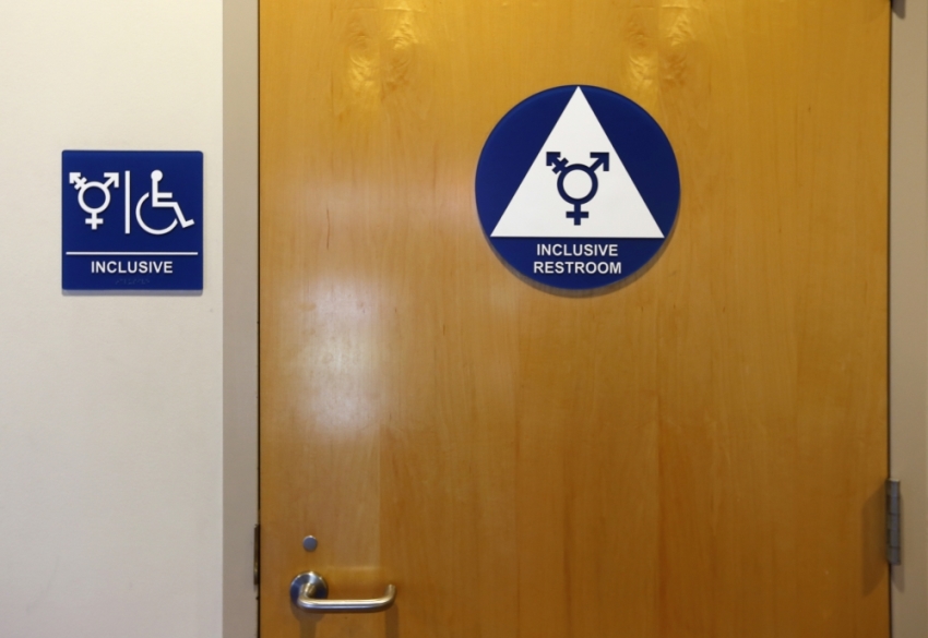 A gender-neutral bathroom is seen at the University of California, Irvine in Irvine, California September 30, 2014.