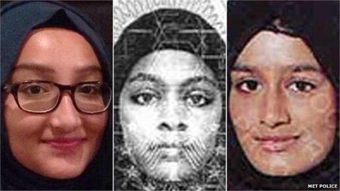 From left: Kadiza Sultana, Amira Abase and Shamima Begum all left home to reportedly join ISIS.