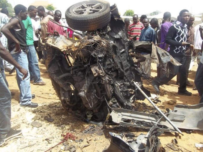 A bomb attack by Boko Haram in Nigeria in this undated photo.