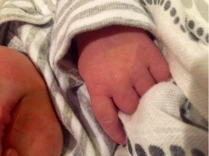 Carrie Underwood shared a photo of her newborn son on March 2, 2015.