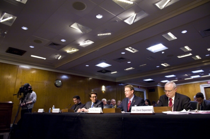 Tony Perkins speaks at the Senate State, Foreign Operations Subcommittee hearing on international religious freedoms on March 11, 2015.