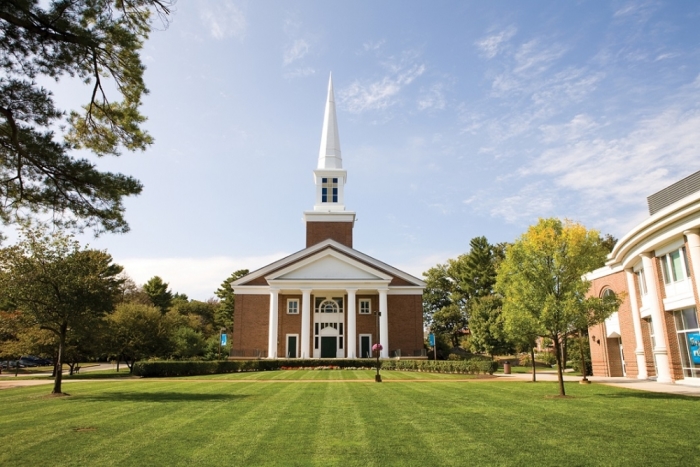 The A. J. Gordon Memorial Chapel at Gordon College, a Christian academic institution located in Wenham, Massachusetts.