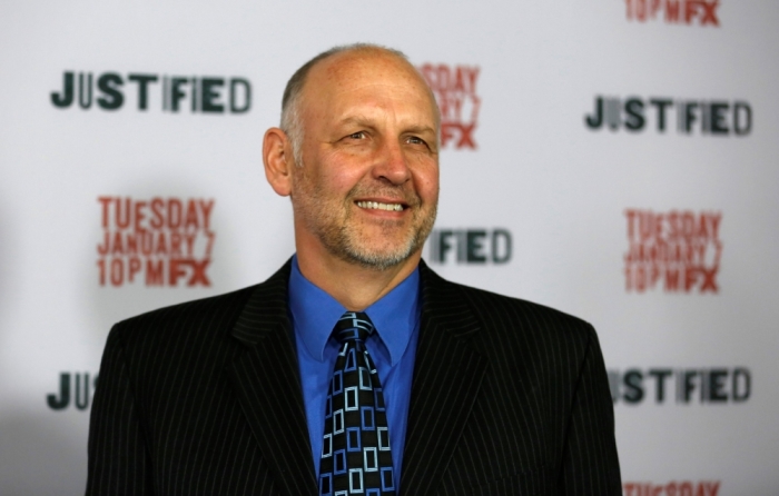 Cast member Nick Searcy poses at a premiere screening for season 5 of the television series 'Justified' at the DGA theatre in Los Angeles, California, January 6, 2014.