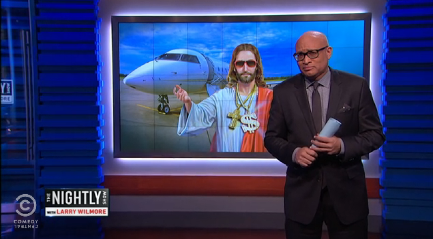 Comedian Larry Wilmore, host of the Comedy Central show "The Nightly News," calls out Creflo Dollar, who asked for donations of million to pay for a new luxury jet before retracting that request, during a segment on March 18, 2015.