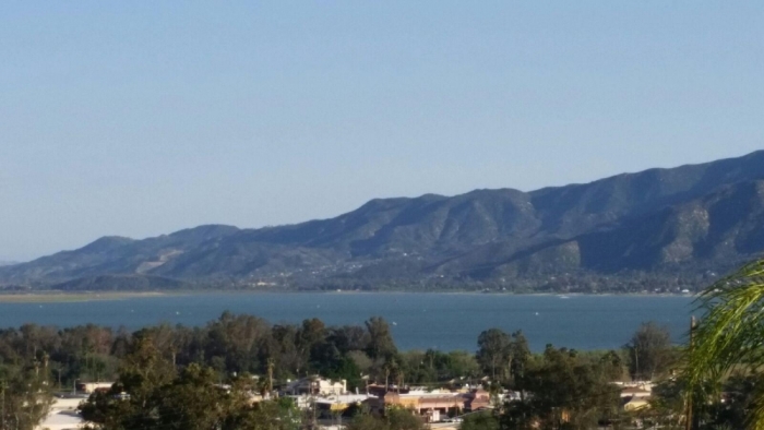 Above is the view of Lake Elsinore from the Wessely home.