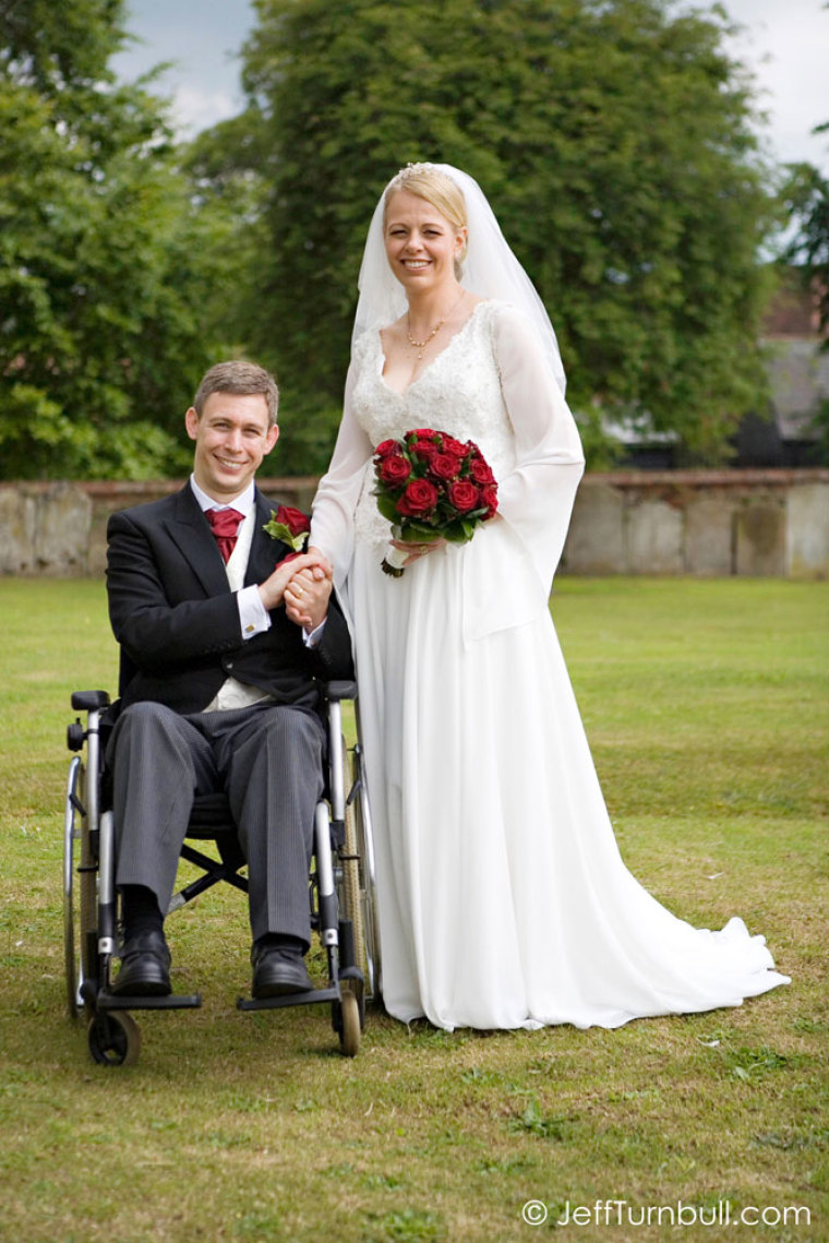 Martin Pistorius and his wife, Joanna, on their wedding day.