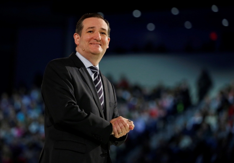 U.S. Senator Ted Cruz, R-Texas, confirms his candidacy for the 2016 U.S. presidential election race during a speech at Liberty College in Lynchburg, Virginia, March 23, 2015. Cruz, a conservative firebrand who frequently clashes with leaders of his Republican Party, became the first major figure from either party to jump into the 2016 U.S. presidential election race on Monday when he announced his candidacy earlier in the day on Twitter.