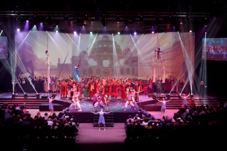 A scene from "The Thorn," a version of the Gospel story that features dance, music, acrobatics and martial arts.