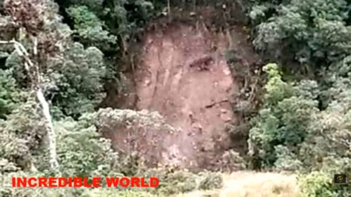 An image of Jesus is believed by worshippers to have appeared following a landslide. The apparition is attracting hundreds of visitors to the San Francisco area of Putumayo, Colombia, in March 2015.