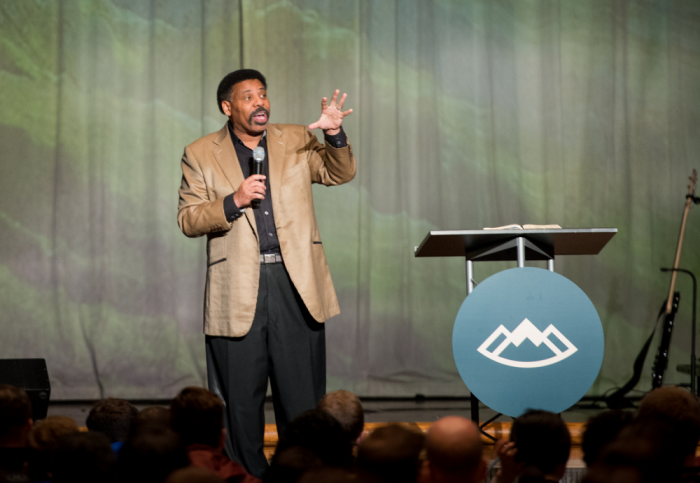 Dallas pastor, author and syndicated radio and television host Tony Evans speaks at the Southern Baptist Convention's Ethics & Religious Liberty Commission's Leadership Summit in Nashville, Tennessee, on Thursday, March 26, 2015.