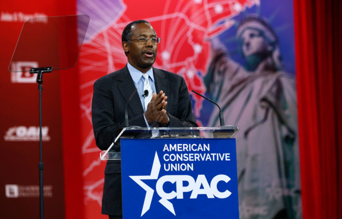 Ben Carson speaks at the Conservative Political Action Conference (CPAC) at National Harbor in Maryland February 26, 2015.