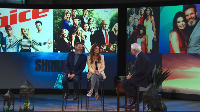 Roma Downey and Mark Burnett Appear at Shadow Mountain Community Church to discuss 'A.D. The Bible Continues' with pastor David Jeremiah at Shadow Mountain Community Church in El Cajon, California.