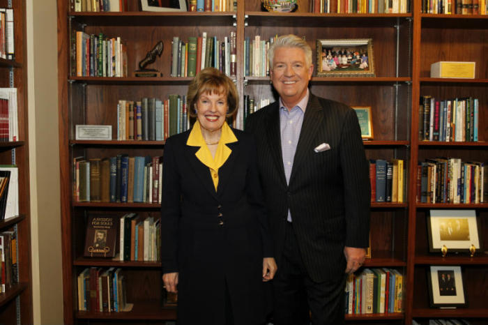 Shirley Dobson, chair of the National Day of Prayer Task Force since 1991, stands with pastor Jack Graham. Dobson named Graham the honorary chairman of the 64th annual National Day of Prayer taking place May 7, 2015, in Washington, D.C.