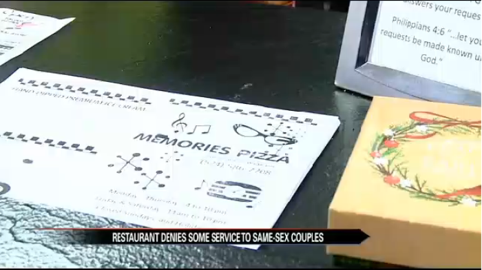 Christian owners of Memories Pizza in Walkerton, Indiana, received death threats this week after they voiced their support for Indiana's RFRA law and said they wouldn't cater a gay wedding if asked to provide their services for a same-sex marriage ceremony, March 31, 2015.