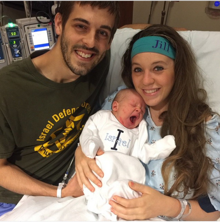Jill Duggar, Derick Dillard, and baby Israel.